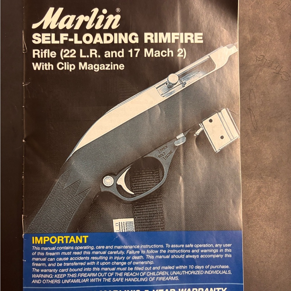 Marlin Self-Loading Rimfire Rifle Manual - Black